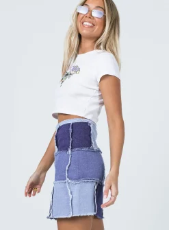 Princess Polly Catherine Patchwork Mini Skirt  Denim Hot