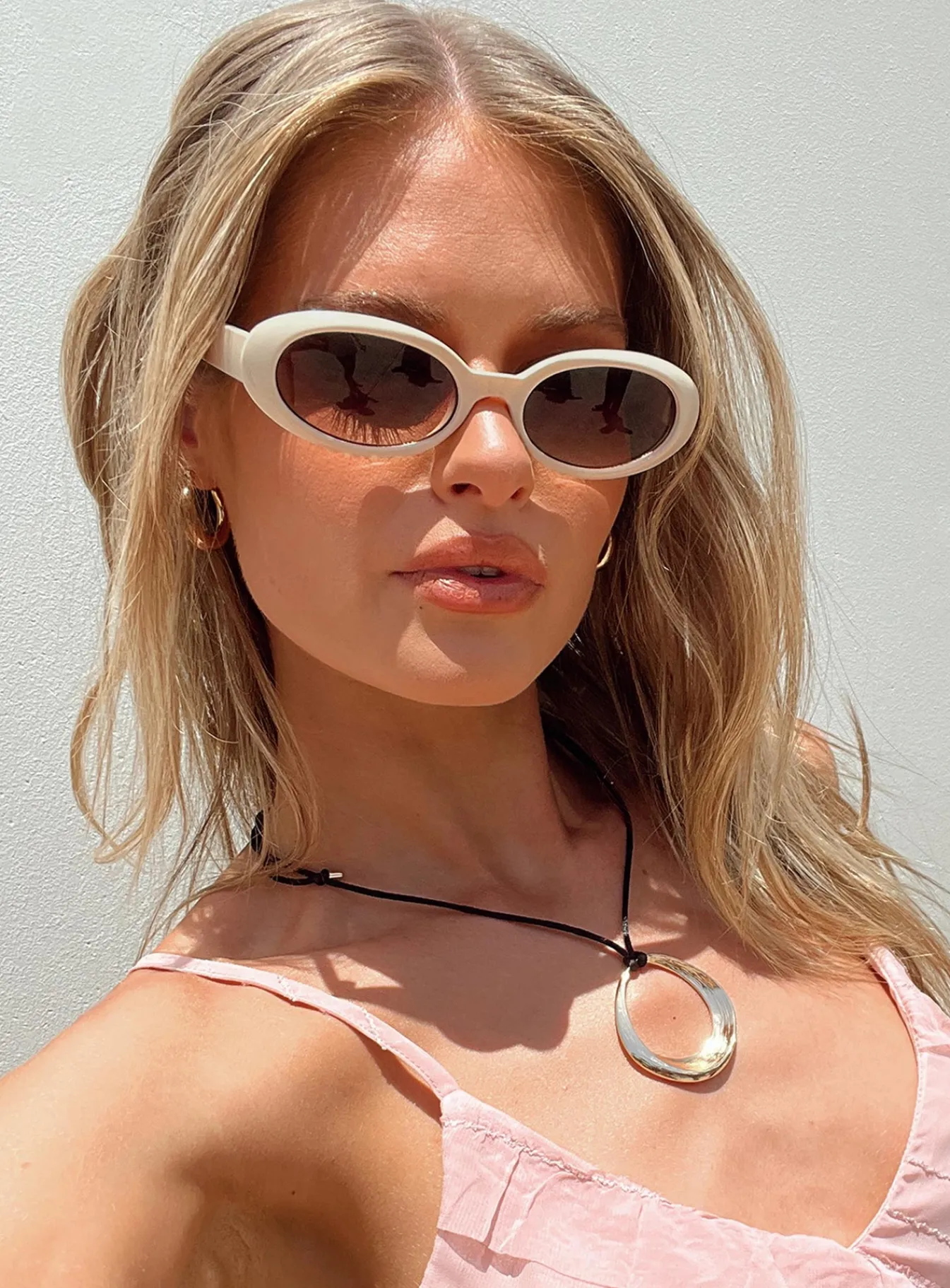 Princess Polly Caxton Sunglasses Beige Hot