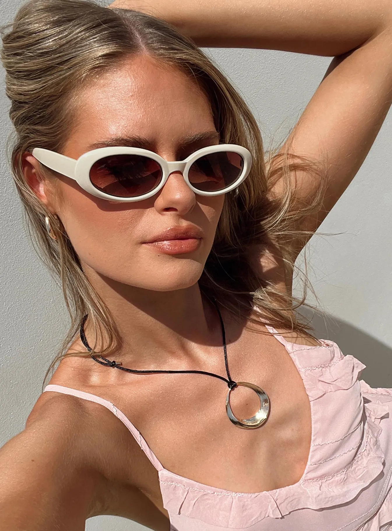 Princess Polly Caxton Sunglasses Beige Hot