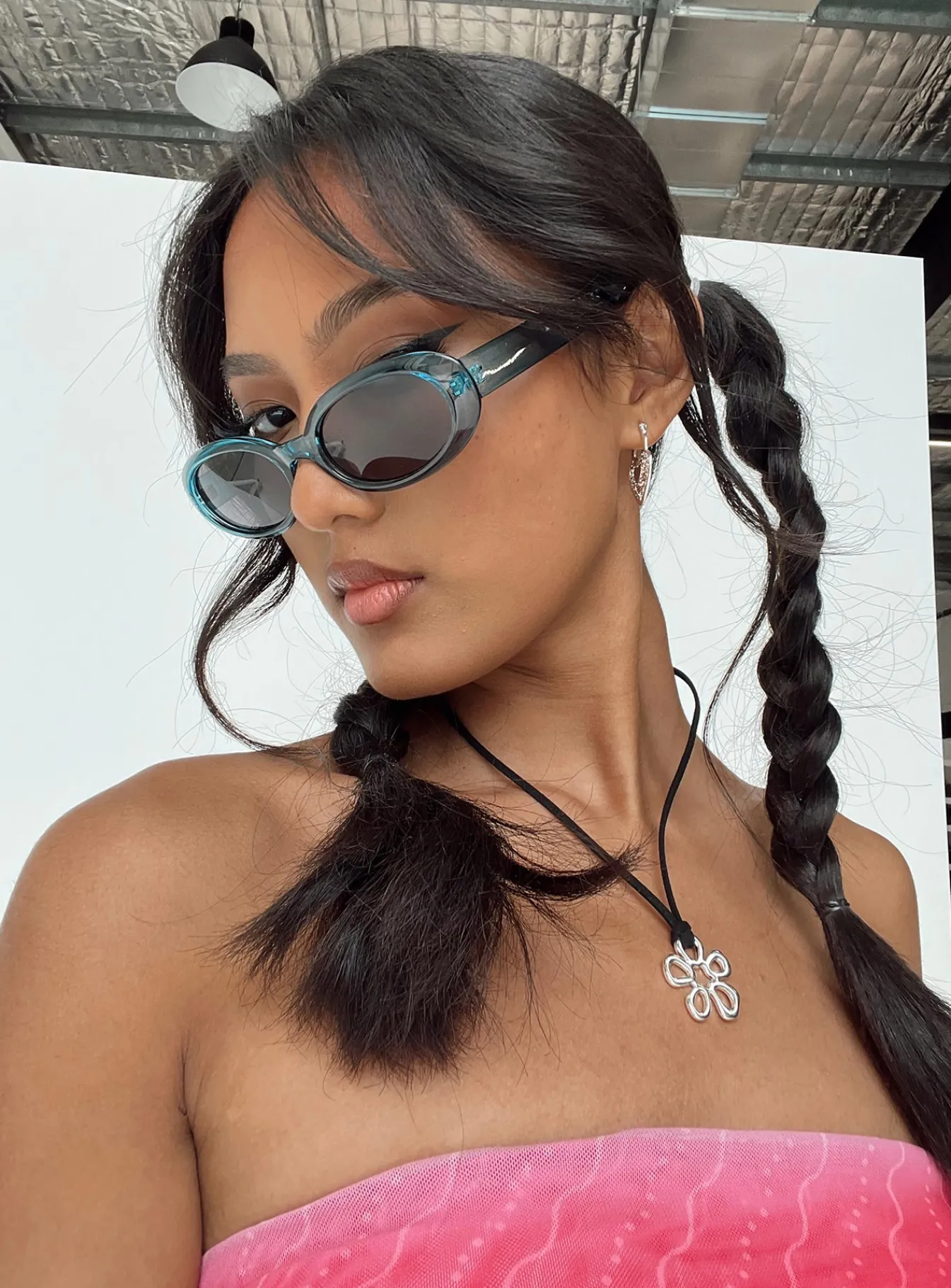 Princess Polly Caxton Sunglasses Blue Outlet