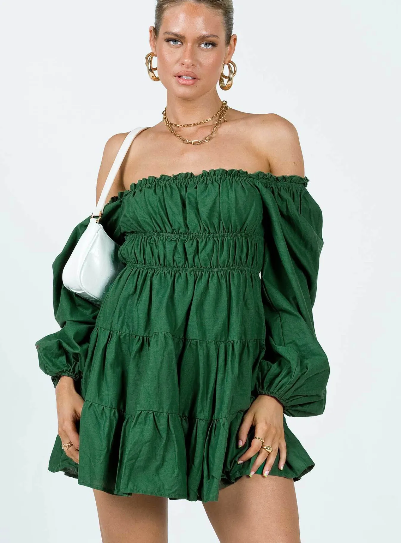 Princess Polly Ceara Long Sleeve Mini Dress Green Shop