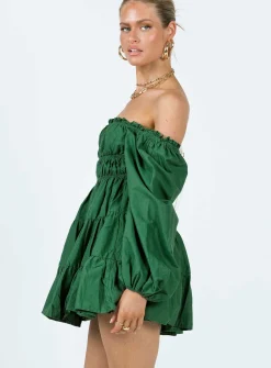 Princess Polly Ceara Long Sleeve Mini Dress Green Shop