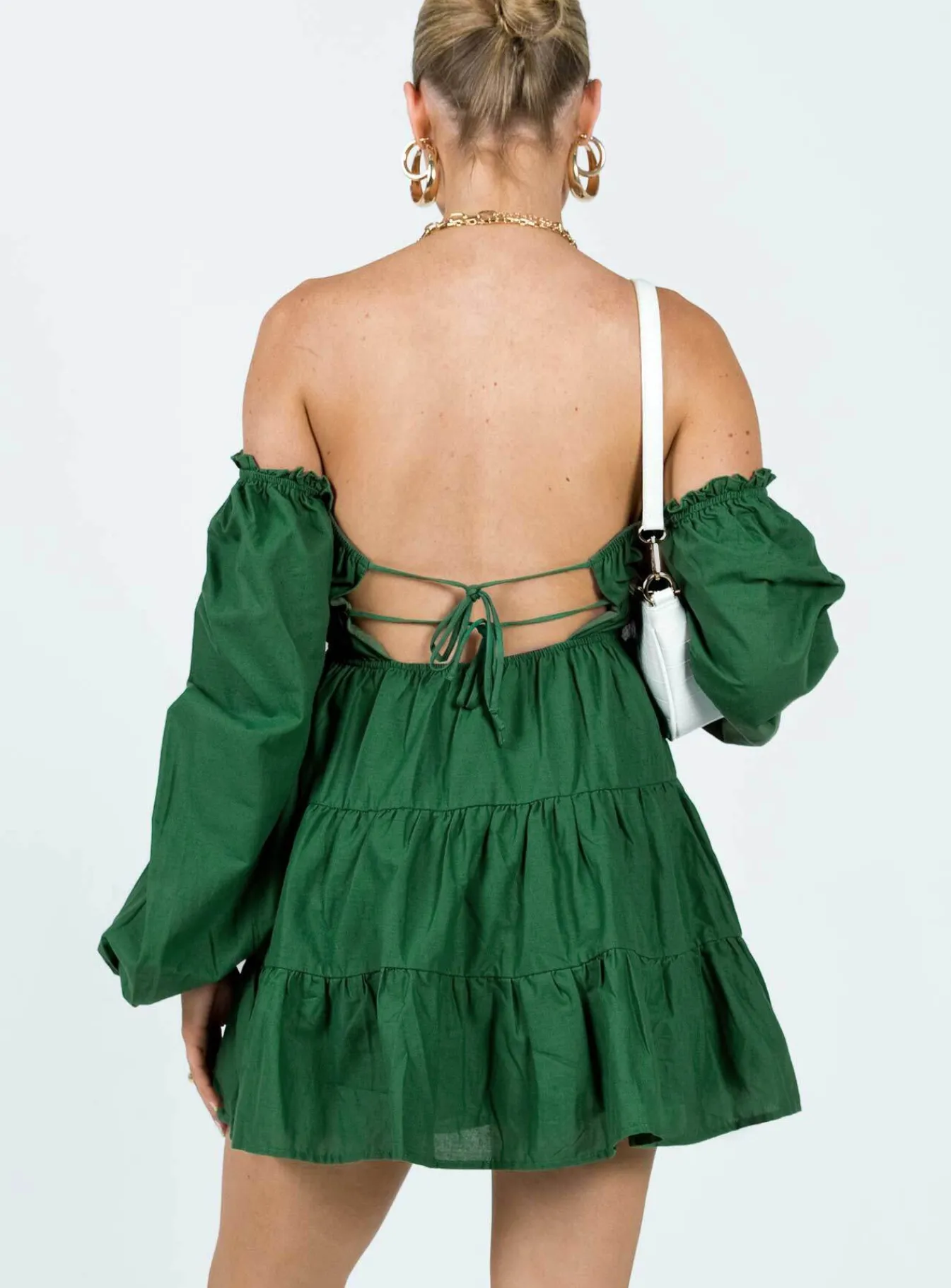Princess Polly Ceara Long Sleeve Mini Dress Green Shop