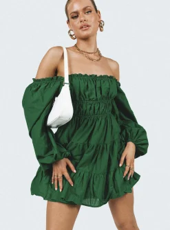 Princess Polly Ceara Long Sleeve Mini Dress Green Shop