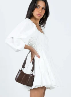Princess Polly Ceara Long Sleeve Mini Dress White New