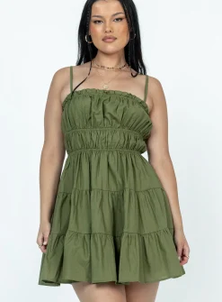 Princess Polly Ceara Mini Dress  Khaki Discount