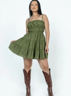 Princess Polly Ceara Mini Dress  Khaki Discount