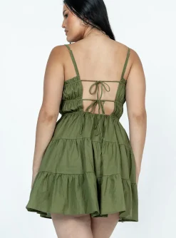 Princess Polly Ceara Mini Dress Khaki Discount