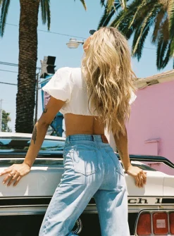 Princess Polly Cece Hammer Wide Leg Jeansdenim Vintage Blue Store