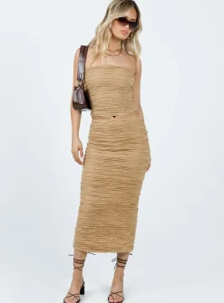 Princess Polly Cecile Maxi Skirt Beige Online