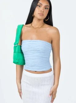 Princess Polly Cecile Strapless Top Blue Cheap