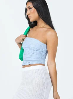 Princess Polly Cecile Strapless Top Blue Cheap