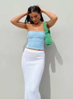 Princess Polly Cecile Strapless Top Blue Cheap