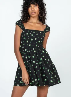 Princess Polly Cedarwood Mini Dress/ Floral Black Online
