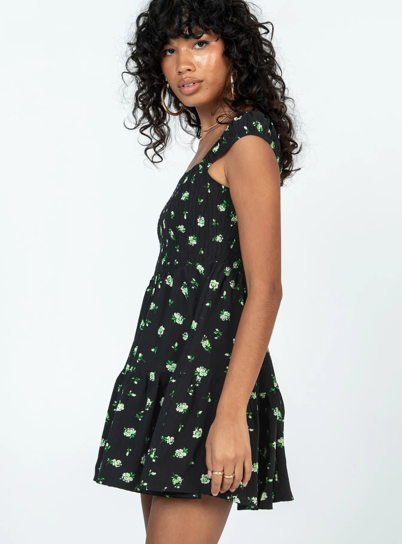 Princess Polly Cedarwood Mini Dress/ Floral Black Online