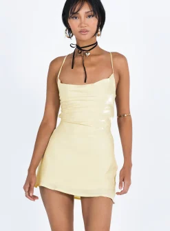 Princess Polly Celena Mini Dress Yellow Outlet