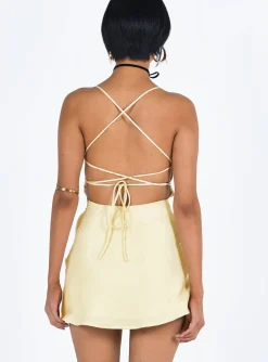 Princess Polly Celena Mini Dress Yellow Outlet