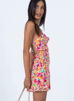 Princess Polly Celena Mini Dress Rainbow Floral Multi Hot