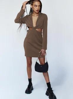 Princess Polly Celeste Mini Dress  Brown Sale
