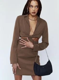 Princess Polly Celeste Mini Dress  Brown Sale