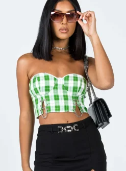 Princess Polly Celestia Strapless Top  Green Discount