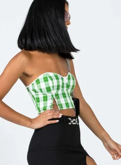 Princess Polly Celestia Strapless Top  Green Discount