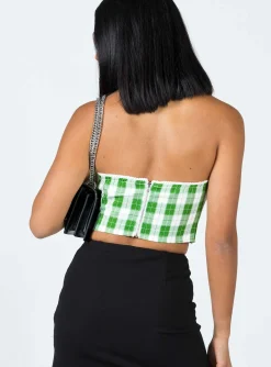 Princess Polly Celestia Strapless Top  Green Discount