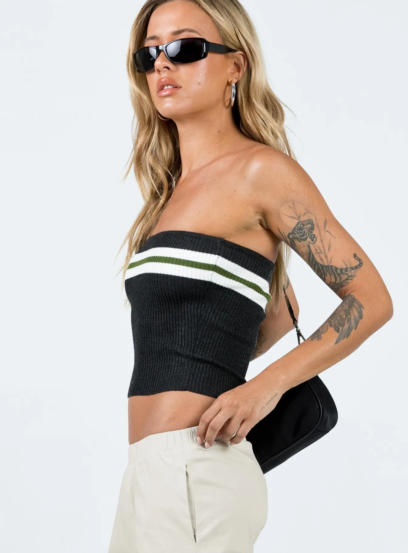 Princess Polly Cello Racing Tube Top Slate Flash Sale