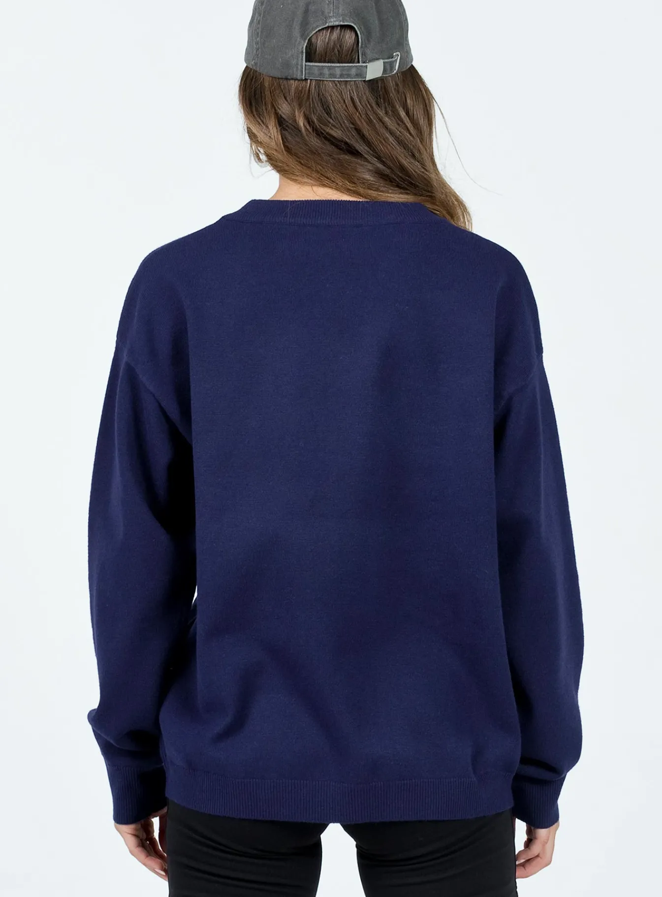 Princess Polly Chad Knit Sweater Navy Flash Sale