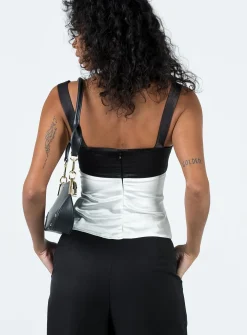 Princess Polly Chantell Top  Black / Cream Fashion