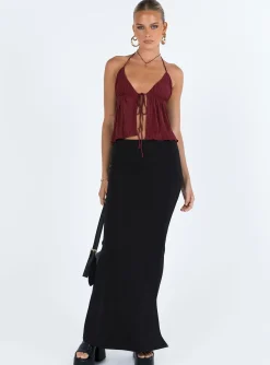 Princess Polly Chantria Top Burgundy Best Sale