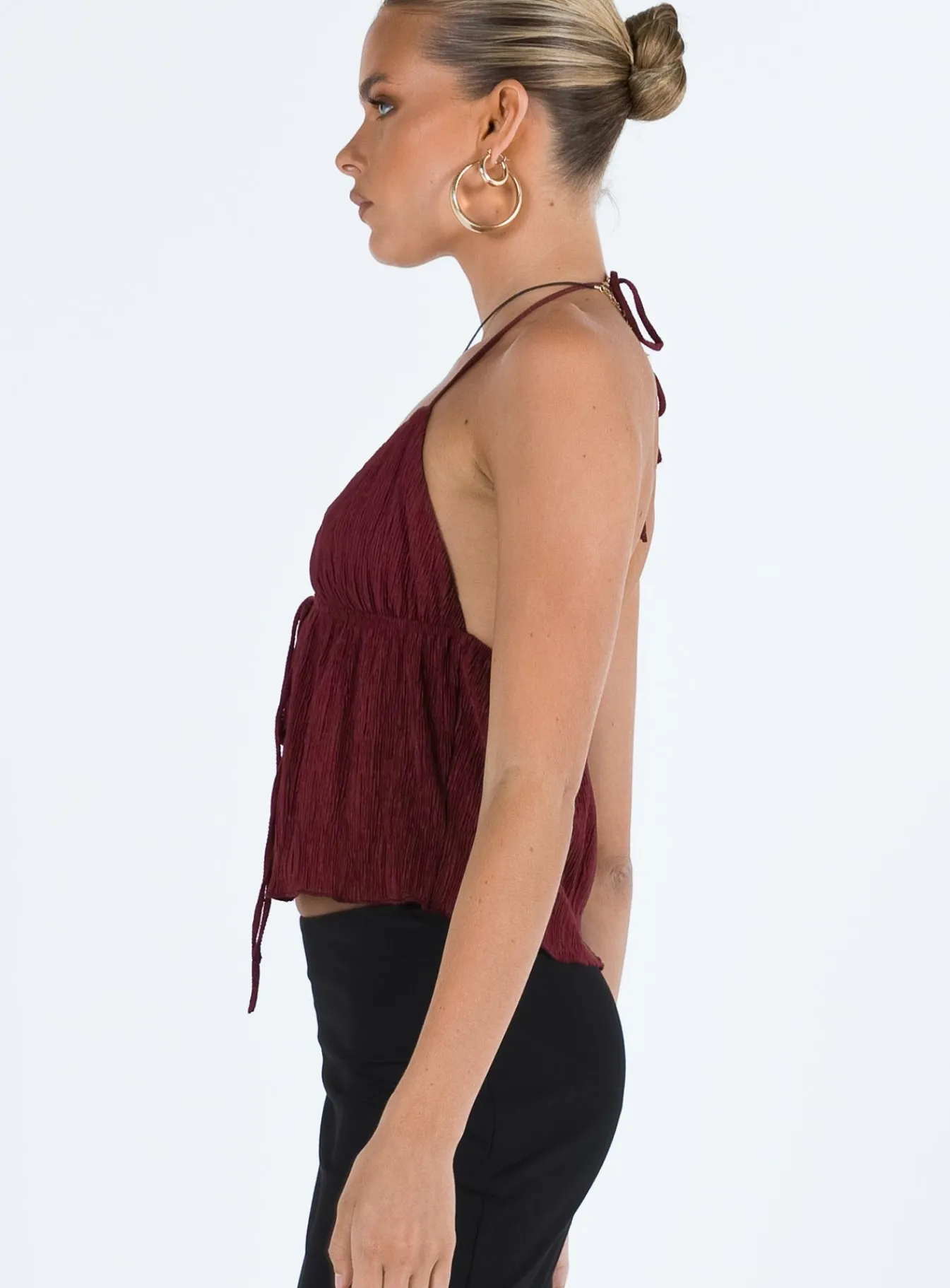 Princess Polly Chantria Top Burgundy Best Sale