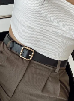 Princess Polly Chapman Belt/ Gold Eco Black Outlet