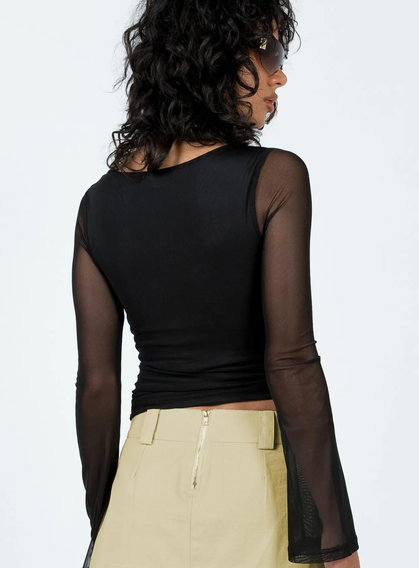 Princess Polly Chapman Long Sleeve Top Black Clearance
