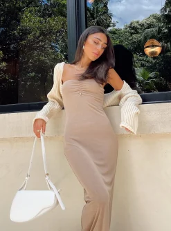 Princess Polly Charm Strapless Maxi Dress Brown Cheap