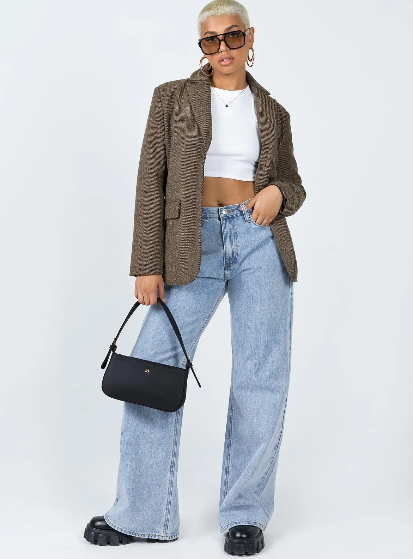 Princess Polly Charter Blazer Brown Outlet