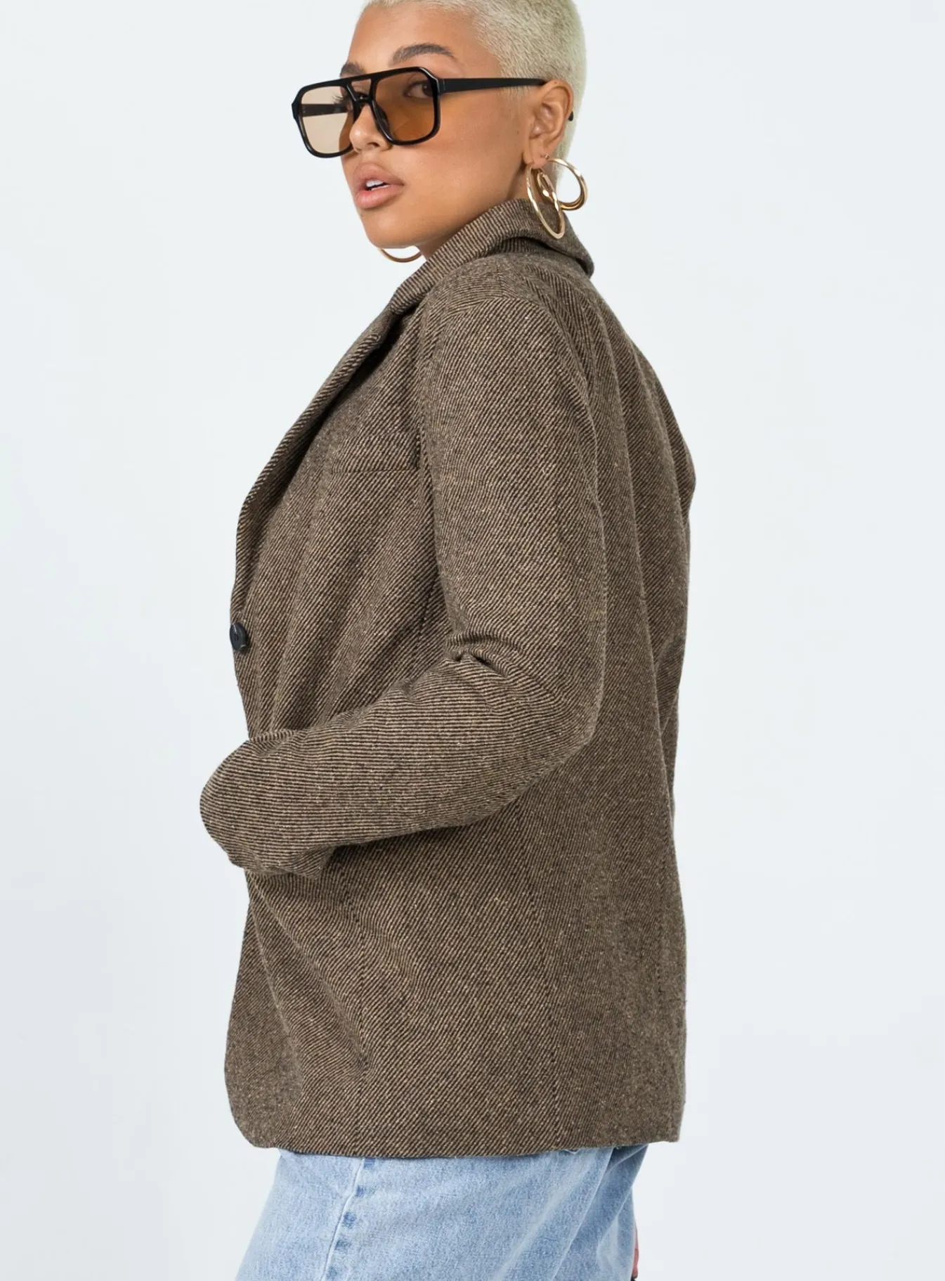 Princess Polly Charter Blazer Brown Outlet