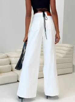 Princess Polly Chavez Wide Leg Jeansdenim White Online