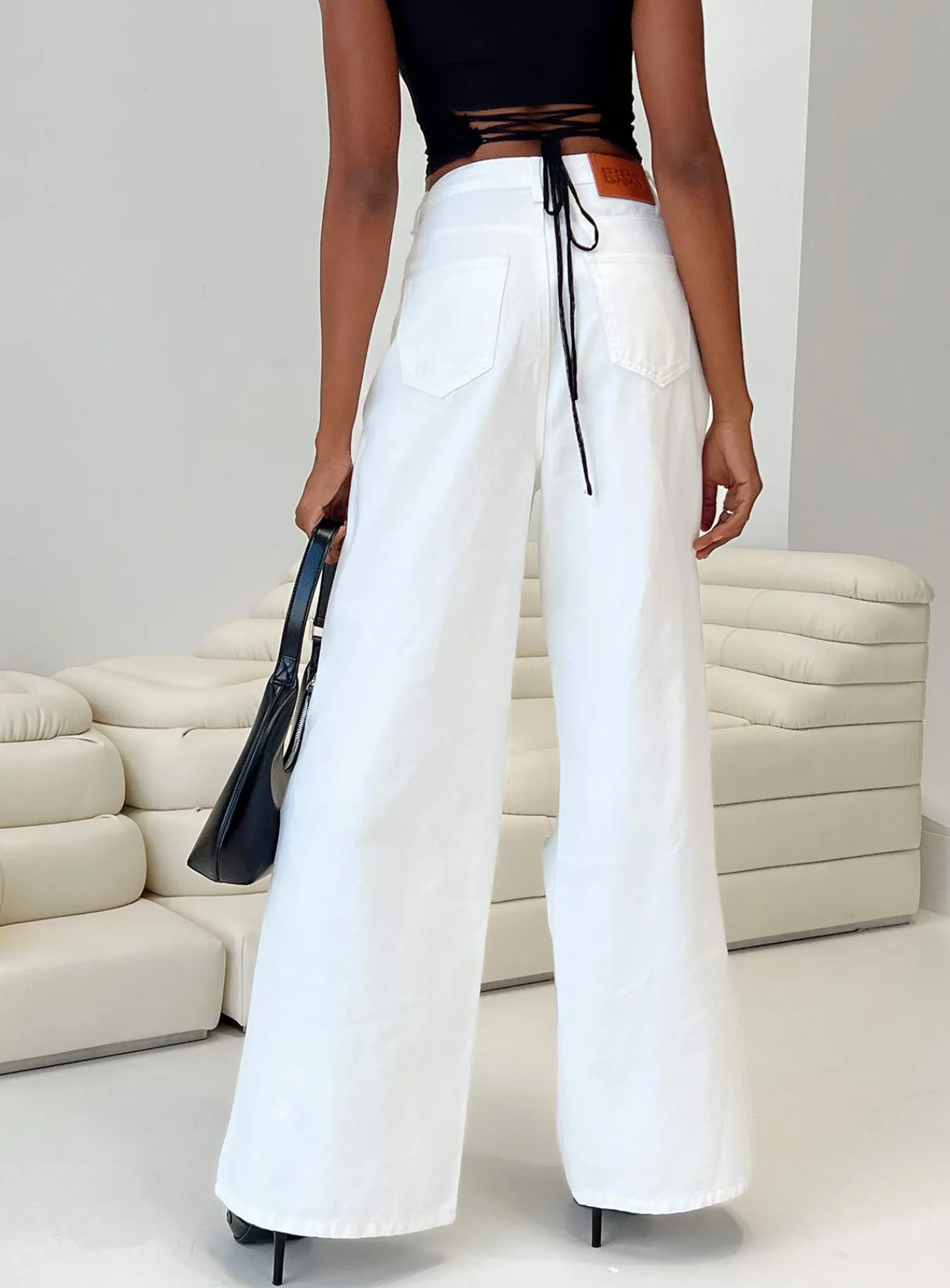 Princess Polly Chavez Wide Leg Jeansdenim White Online