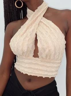 Princess Polly Chayse Top  Beige Fashion