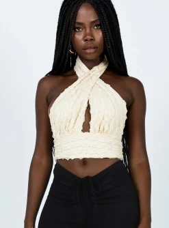 Princess Polly Chayse Top  Beige Fashion