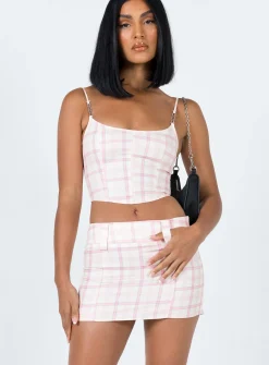 Princess Polly Check Mate Mini Skirt  Multi Fashion