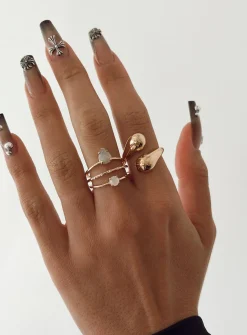Princess Polly Chelo Ring Set Gold Flash Sale