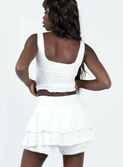 Princess Polly Cheyla Shorts  Ivory Cheap