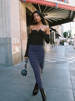 Princess Polly Chipla Maxi Skirt  Slate Sale