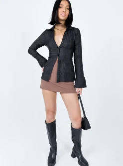 Princess Polly Chrisley Shirt Black Hot