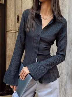 Princess Polly Chrisley Shirt Black Hot