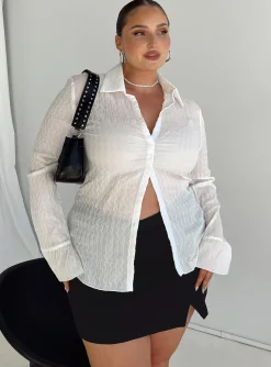 Princess Polly Chrisley Shirtcurve   White Clearance