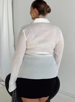 Princess Polly Chrisley Shirtcurve   White Clearance