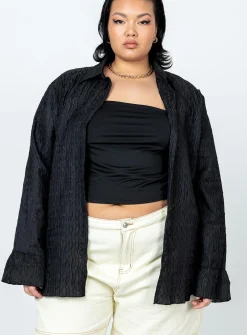 Princess Polly Chrisley Shirtcurve Black Shop